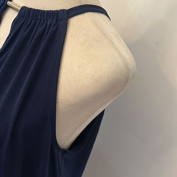 Michael Michael Kors navy halter top with ruffle bottom Size L New - Picture 5 of 13